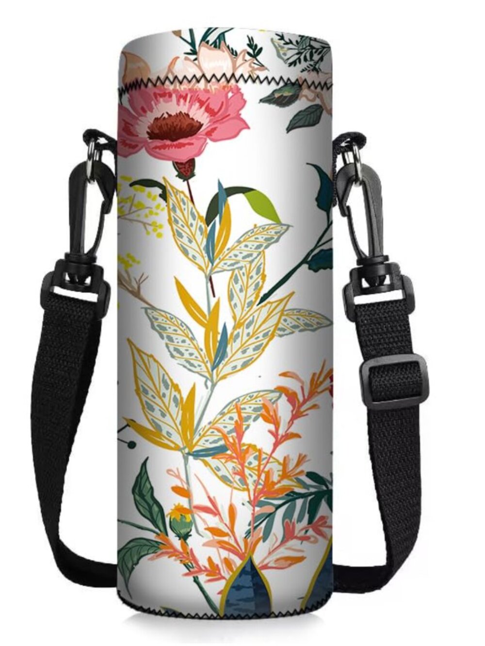 Insulated Neoprene Water Bottle Carrier Bag Adjustable Shoulder Strap 750ml